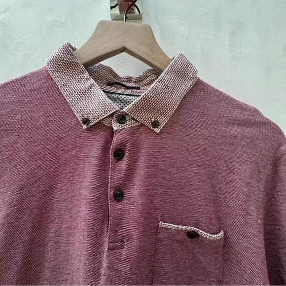 Ted Baker London Mens Medium Purple Heather Polo Short Sleeve Shirt Casual Adult - Picture 3 of 10